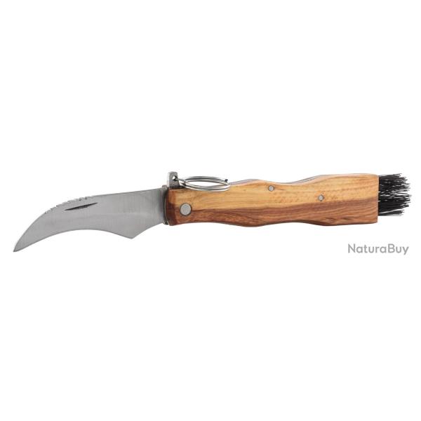 Couteau de cueilleur en bois d'olivier avec anneau