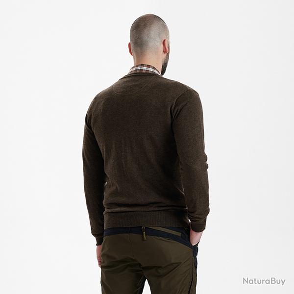 Deerhunter Kingston Knit with V-neck vert Melange Dark Elm, XL