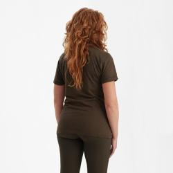 Deerhunter Ladies T-shirt - Basic O-neck 2-pack Adventure vert melange marron Leaf melange, 46