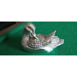 Statuette de Canard argent&eacute; sign&eacute; Marcello Giorgio