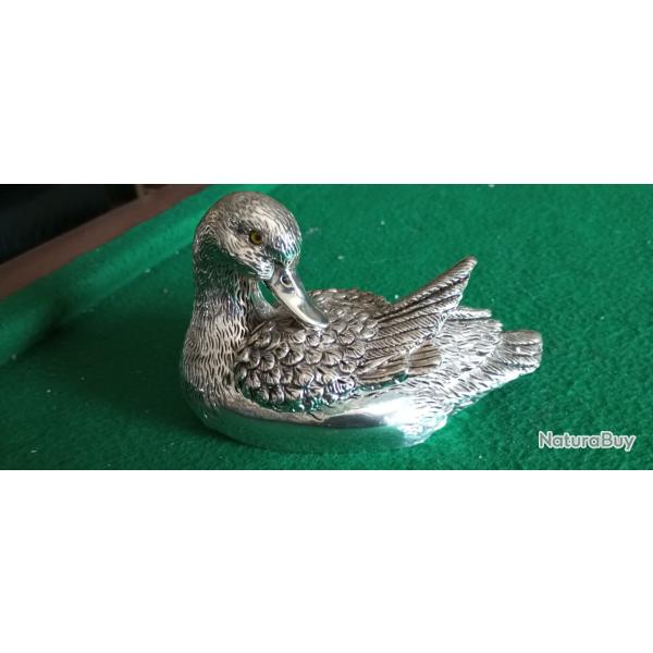 Statuette de Canard argent� sign� Marcello Giorgio