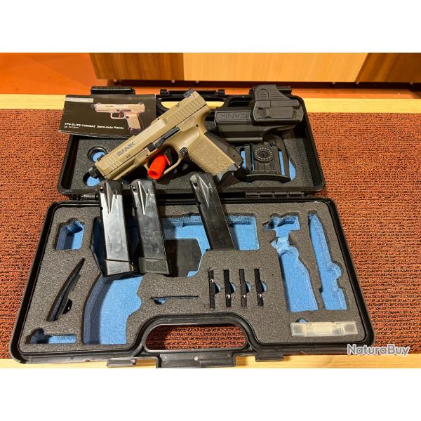 PISTOLET CANIK TP9 ELITE COMBAT FDE CALIBRE 9X19 - 3 CHARGEURS - DPV