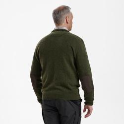 Deerhunter Sheffield Knit with V-neck Cypress vert Melange, 3XL
