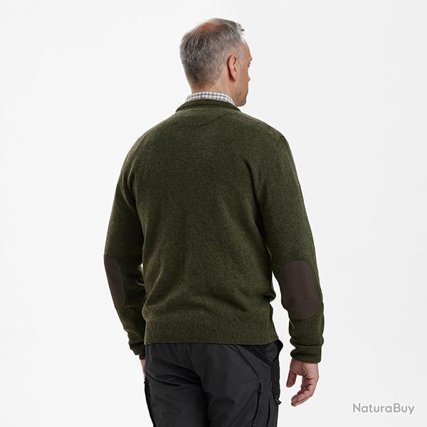 Deerhunter Sheffield Knit with V-neck Cypress vert Melange, XL