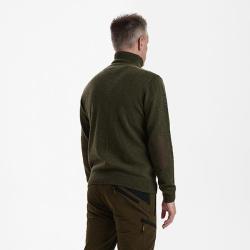Deerhunter Sheffield Knit with zip-neck Cypress vert Melange, 3XL