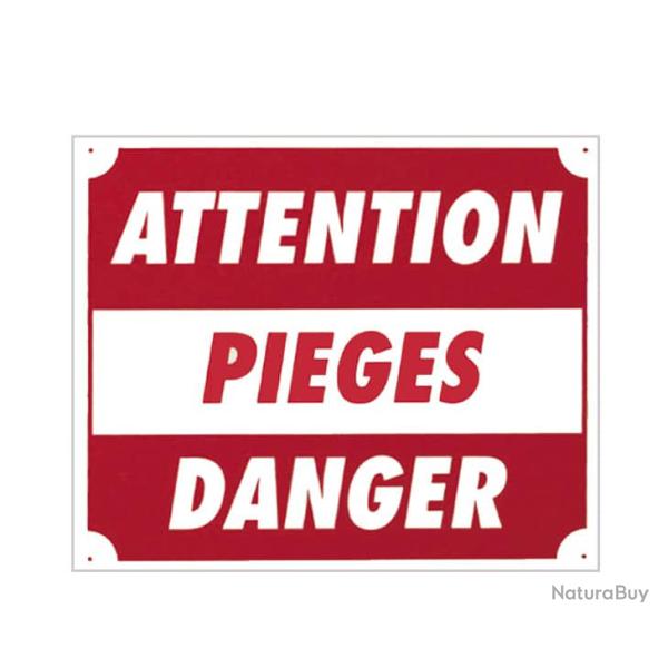 Panneau ''Attention pi�ges danger'' 30 x 25 cm Rouge, 30cm (L) x 25cm (l)