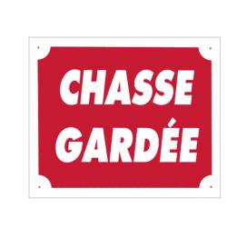 Panneau ''Chasse Gard&eacute;e'' 30 x 25 cm Rouge, 30cm (L) x 25cm (l)