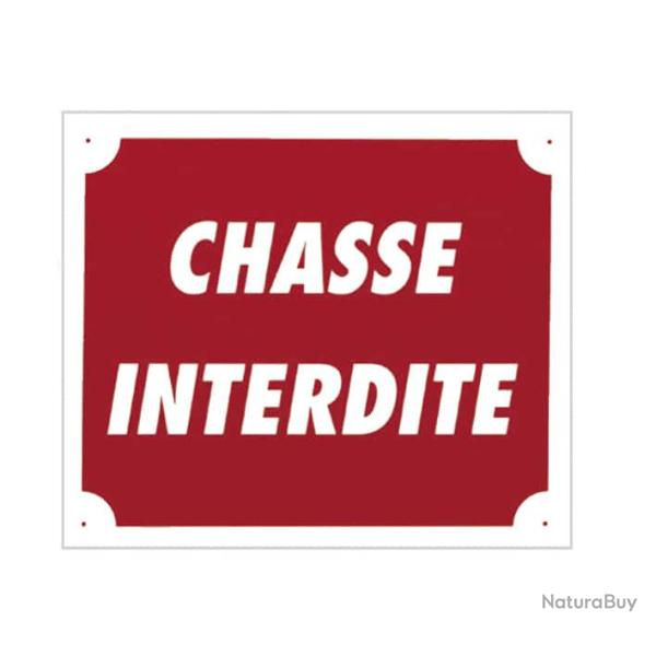 Panneau ''Chasse interdite'' 30 x 25 cm Rouge, 30cm (L) x 25cm (l)