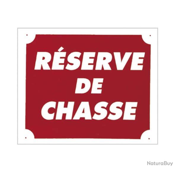 Panneau ''R�serve de chasse'' 30 x 25 cm Rouge, 30cm (L) x 25cm (l)