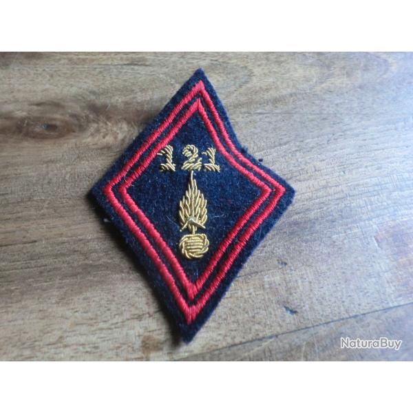 insigne losange de bras brod� or 121 eme r�giment offficier infanterie