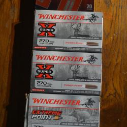 Vends lot de balles neuves  calibre 270 Winchester.