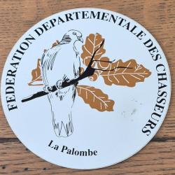 Ancien autocollant chasse , palombes ,pigeons ramiers , federation des chasseurs