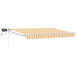 Store r&eacute;tractable manuel avec LEDs Jaune et blanc 3 x 2 m