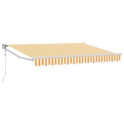 Auvent r&eacute;tractable &eacute;lectrique Jaune et blanc 3 x 2 m
