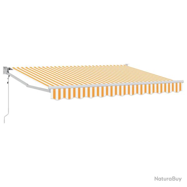 Auvent r�tractable �lectrique Jaune et blanc 3 x 2 m