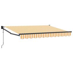 Auvent r&eacute;tractable &eacute;lectrique Jaune et blanc 3 x 2 m
