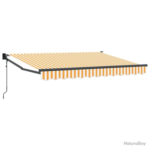 Auvent r�tractable �lectrique Jaune et blanc 3 x 2 m