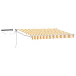 Auvent r&eacute;tractable &eacute;lectrique Jaune et blanc 3 x 2 m