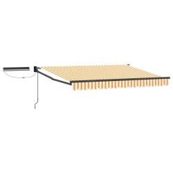 Auvent r&eacute;tractable &eacute;lectrique Jaune et blanc 3 x 2 m