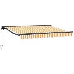 Auvent r&eacute;tractable &eacute;lectrique Jaune et blanc 3 x 2 m