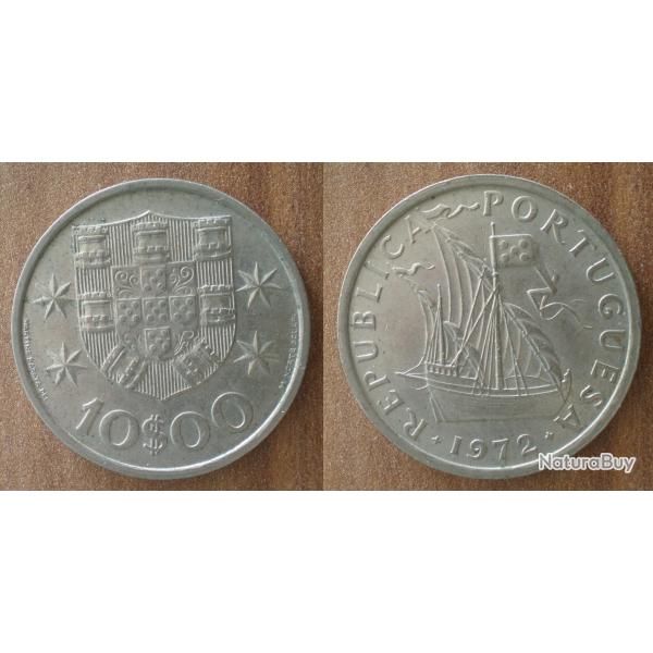 Portugal 10 Escudos 1972 Piece Bateau Europe Centavo Escudo