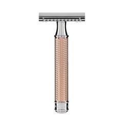 Rasoir Muhle Tradition de s&eacute;curit&eacute; chrom&eacute; rose peigne ferm&eacute;