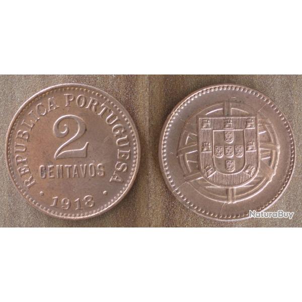 Portugal 2 Centavos 1918 Escudos Piece Embleme Europe Centavo Escudo