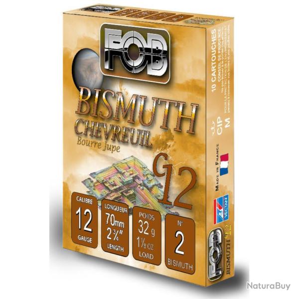 CARTOUCHES BISMUTH CHEVREUIL 12/70 32G N2 BJ X10 - FOB
