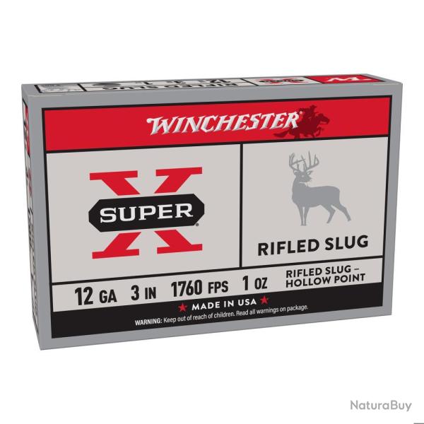 BALLES SLUG SUPER-X RIFLED 12/76 28G X5 - WINCHESTER