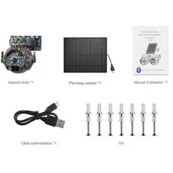 Cam&eacute;ra Chasse 4MP 4G +Panneau Solaire PTZ 360&deg; *Ench&egrave;re* Camouflage Batterie Vision Nocturne
