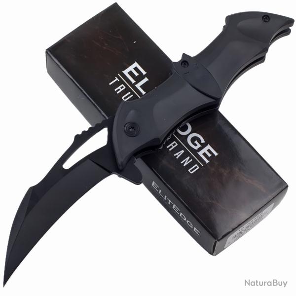 Couteau Semi Automatique de Batman Black Lame Acier Inox Black Manche ABS Batman Linerlock Clip