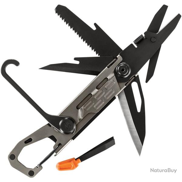 Outil Multifonctions Gerber Stakeout Graphite Lame Acier Scandi 11 Outils : Scie Ciseaux D�capsuleur