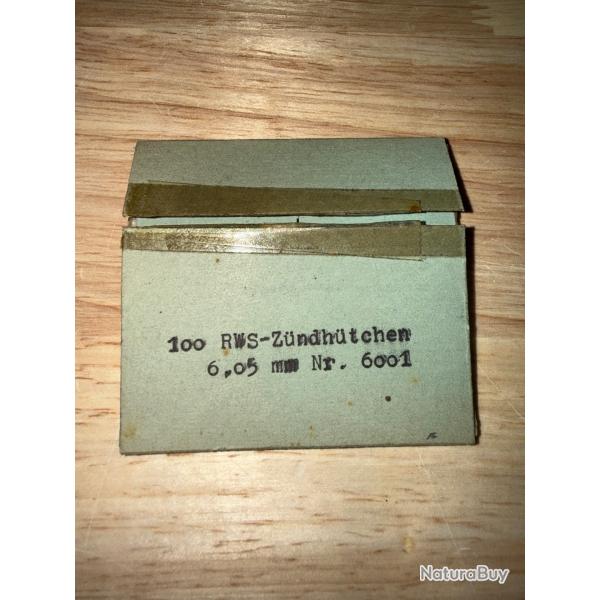 1 PT DE 90 AMORCES BERDAN RWS 6.05MM NR 6001