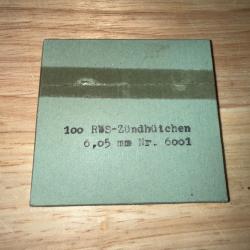 1 PT DE 100 AMORCES BERDAN RWS 6.05MM NR 6001