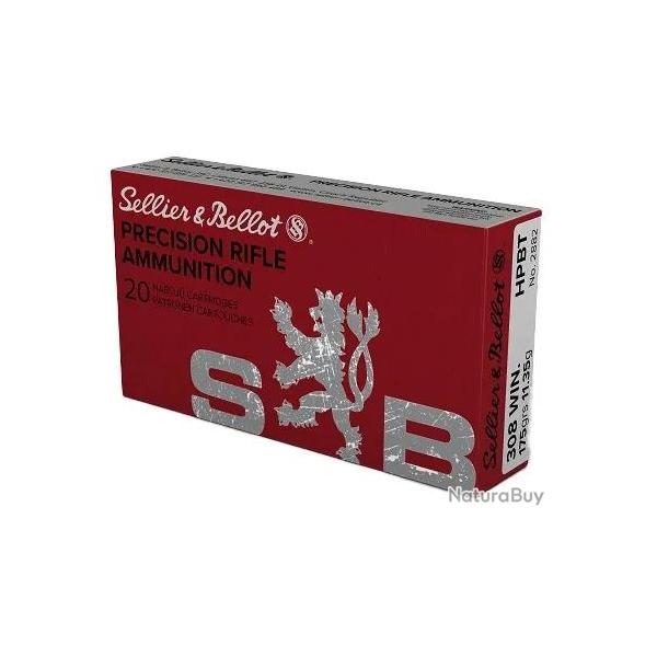 Balles Sellier & Bellot HPBT 308 Win 175gr