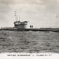 Carte postale sous-marin britannique classe L n&deg; 27 -N&deg;8131