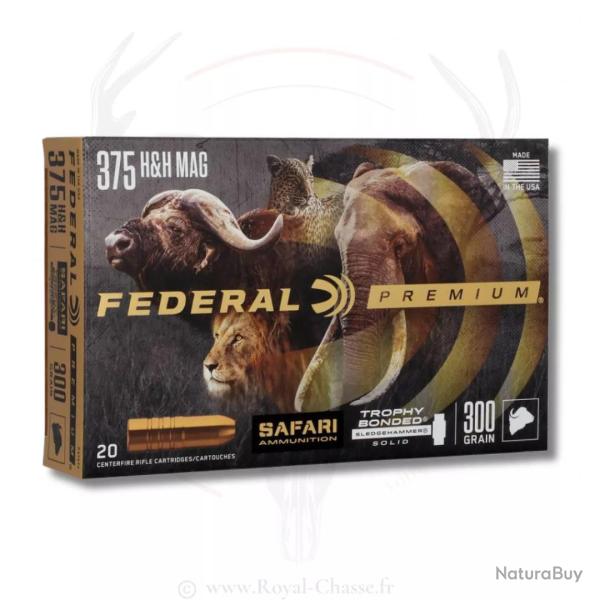 20 balles TROPHY BONDED SLEDGEHAMMER Cal.375 HH MAG 300Grs FEDERAL