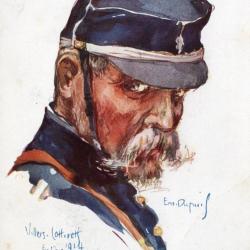 Carte postale illustr&eacute;e - Soldat Fran&ccedil;ais, Villers-Cotter&ecirc;ts 1914 -N&deg;8123