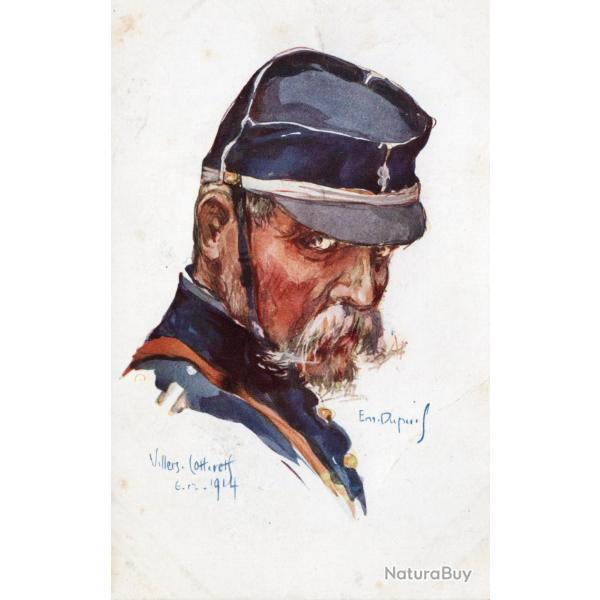 Carte postale illustr�e - Soldat Fran�ais, Villers-Cotter�ts 1914 -N�8123