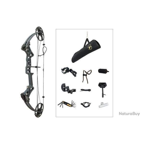 Kit Arc � poulie Topoint M1 Beginner RH 20-70 lbs 19-30 pouces Tactical