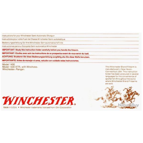 notice fusil WINCHESTER 1400 WINCHESTER 1500 XTR / RANGER en FRANCAIS (envoi par mail) -  (m2775)
