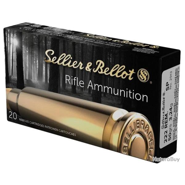 Balles Sellier & Bellot Soft Point 222 Rem