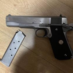 Colt 1911 Serie 80 Government Stainless calibre 45 ACP + matos de rechargement