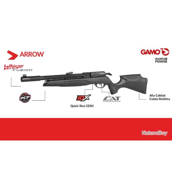 Carabine � plomb PCP Gamo Arrow - Cal. 5.5 mm - 19.9J + Kit Puissance + 2 Chargeurs