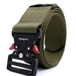 Ceinture Militaire Tactique vert arm&eacute;e 125 cm