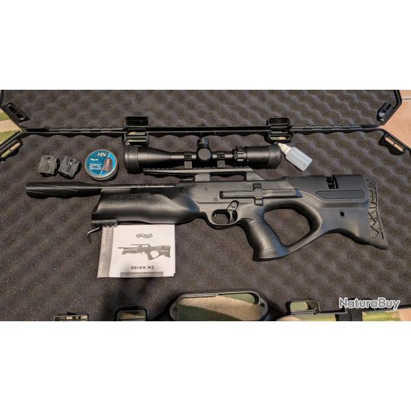 carabine walther pcp reign M2 5.5 19,9 joules + lunettes+ kit 60 joules et divers accessoires