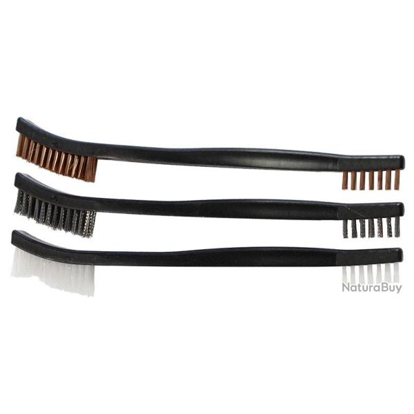Birchwood Casey Lot 3 brosses de nettoyage - Lot 3 brosses de nettoyage - nylon - bronze -acier inox