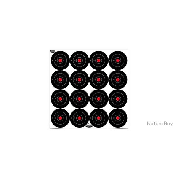 Birchwood Casey Lot de 12 cibles Dirty Bird - Lot de 12 cibles Dirty Bird 16 bull's eye 7,62cm