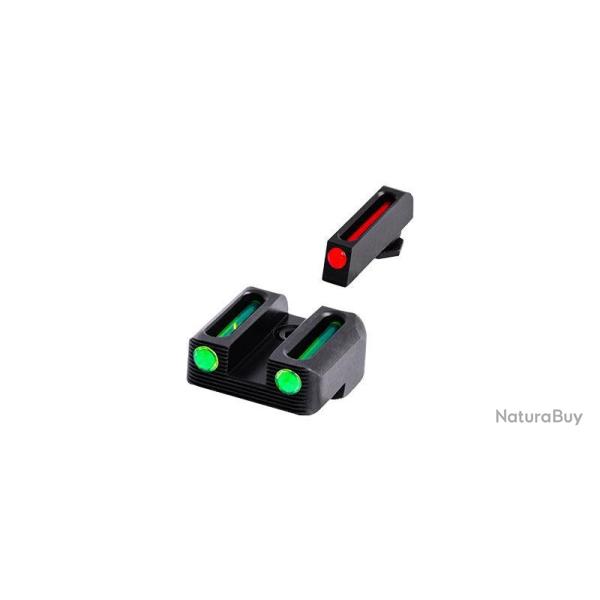 Truglo Hausse fixe et guidon Fibre Optique - Hausse fixe et guidon Fibre Optique - Pour Glock - Type