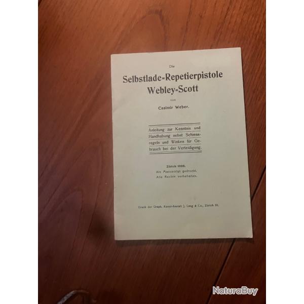 Notice Pistolet Webley Scott 7,65